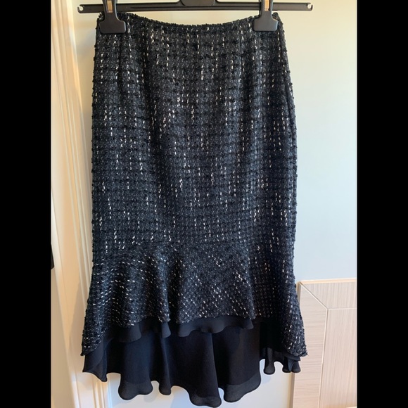Escada high low ruffle skirt